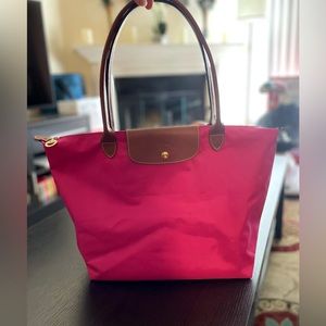 Longchamp Le Pliage Medium long Shoulder Bag - Pink/magenta 👛 NEW must go!